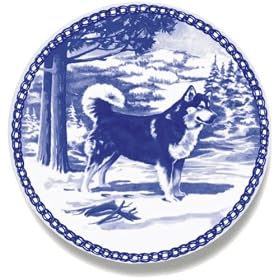 Alaskan Malamute: Danish Blue Porcelain Plate #7088 by Lekven Designs