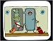 Decorated Mouse Pad with cat, restaurant, door, dog, waiter