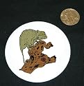 3" button / pin printed with disguise, reptile, chameleon, branch, lizard