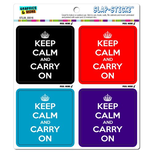 Keep Calm and Carry On Slap-STICKZ(TM) Automotive Car Window Locker Bumper Stickers