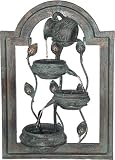 Alpine Wall fountain with 3 small pots Old Green - CAN112