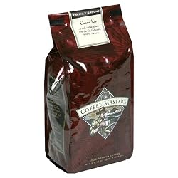 Coffee Masters Flavored Coffee, Caramel Kiss, Ground, 12-Ounce Bags (Pack of 4)