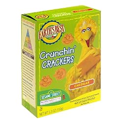 Earth's Best Organic Sesame Street Crunchin' Crackers, Cheddar, 5.3-Ounce Boxes (Pack of 6)