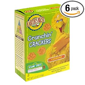 Earths Best Sesame Street Organic Crunchin Cheddar Crackers, 5.3-Ounce Units (Pack of 6)