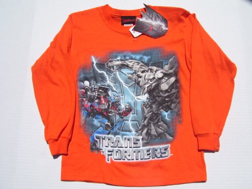 Transformers Long Sleeve Orange T Shirt Kids' Size L For Age 7