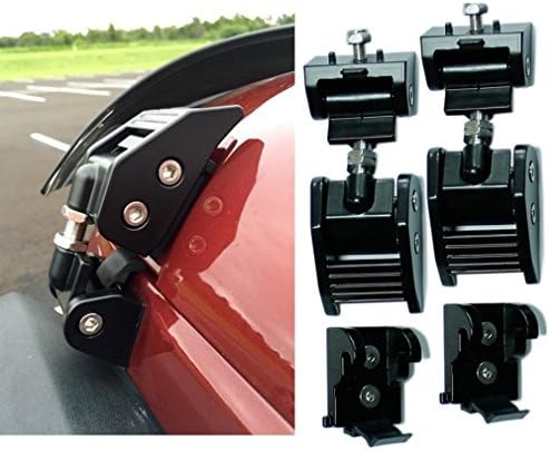 Moalupar Pair Latest Upgrade Version Aluminum Kit Assembly Locking Hood Catch Black Hood Lock Set for Jeep Wrangler Jk &amp; Unlimited 2007-2016 2 &amp; 4door (Black)