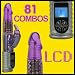 81 Combos Waterproof LCD Control Pearl Rabbit Vibrator Purple