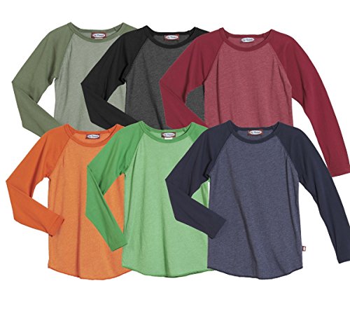 City Threads Super Soft Big Boys' and Girls' Heathered Raglan Tee Tshirt (7-16)