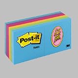 Post-it Notes, 3 inches by 3 inches, Assorted Ultra Colors, 100-Sheet Pads in 12-Count Packages (Pack of 2)