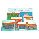 Blue Avocado (Re)zip Reusable Storage, Snack, and Sandwich Bags; 7-piece Kit