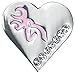 Browning Buckmark Pink Bling Silver Heart Necklace