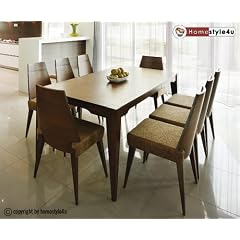 Esstisch Essgruppe 6 St�hle Dining Set Tisch Esszimmer Stuhl Tischgruppe dunkelbraun