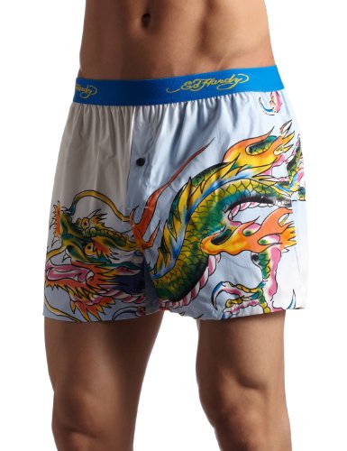 Ed Hardy Men's Dragon Fire Woven Boxer Ed Hardy Men's Dragon Fire Woven Boxer