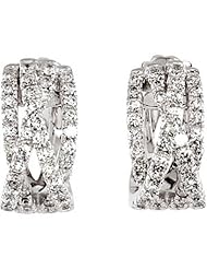 14K White Gold Diamond Hoop Earrings - 1.37 Ct. -- LIFETIME WARRANTY