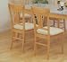 Set of 2 Maple Finish Wood Dining Chair Chairs with Cushion Seats
