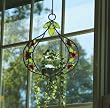 Decorative Stained Glass Sunflower Hanging Sun Catcher Vine and Flower Vase