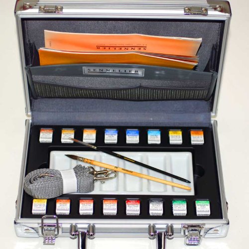 Sennelier Artist's Watercolor Metal Travel Set 16 half pans - Best Price on Web!