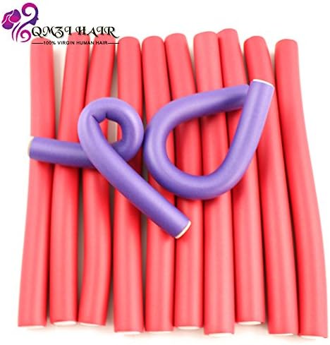 QMZI Hair Twist Curls Flex Rods 2 Packs 20 Rods Spiral Hair Bendable Foam Curler Hair Roller Set