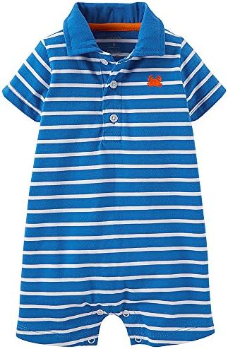 Carter's Baby Boys' Striped Romper (Baby) - Blue/White - 9 Months
