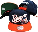 Chicago Bears Diagonal Script Navy/Orange Two Tone Plastic Snapback Adjustable Plastic Snap Back Hat / Cap