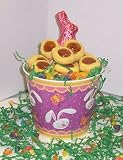 Gourmet Food : Scott's Cakes 1 lb. Apricot Butter Cookies in a Purple Bunny Pail with Jelly Beans and Milk Chocolate Bunny