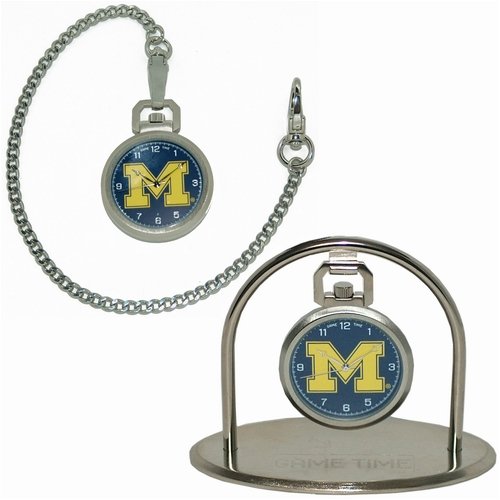 Michigan Wolverines Stainless Steel Pocket Watch