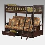 Night and Day Cinnamon Twin over Futon Bunk Bed