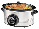 Euro-Pro 7 Quart Programmable Stainless Steel Slow Cooker with Bonus Little Cooker