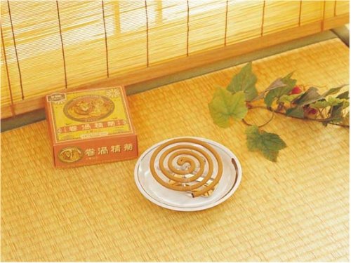 天然素材100%のけむりのやさしいかとり線香♪菊精渦巻　20巻入り　日本製【天然除虫菊蚊取線香】