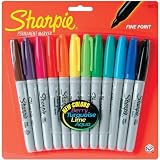 Sanford Sharpie Permanent Markers, Fine Point, Assorted, 12/Set, ST - SAN30075