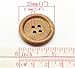 PEPPERLONELY Brand 50PC Light Coffee 4 Hole Round Wood Buttons Scrapbooking Sewing Buttons 25mm (1 Inch)