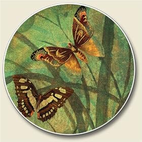 Bamboo Butterfly Auto Coaster, Single Coaster for Your Car by Highland Graphics Creative Ventures