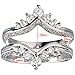 Silver Chevron Style Ring Guard with Millgrained Edges and Filigree Cut Out Design with CZ (0.74 ct. twt.)