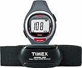 Timex Unisex T5K729 Easy Trainer Analog HRM Flex Tech Chest Strap & Mid-Size Gray/Red Watch