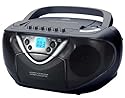 Roadstar RCR-4650USMP Tragbarer Radio-Recorder (UKW/ MW-Tuner, CD/MP3-Player, LC-Display, USB 2.0) schwarz