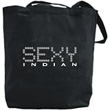 Canvas Tote Bag Black " Sexy Girls Indian " India Country