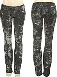 IMAGE OF GRASS Stretch Tie-Dye Bootcut Jeans W/ Square Studs [5J3NALZB], 002 Black, 5