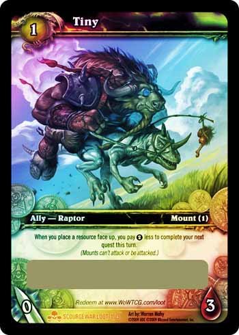 world of warcraft scourgewar mount loot card tiny cheap price