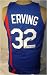 Julius Dr. J Erving Autographed/Hand Signed Philadelphia 76ers Blue Basketball Jersey