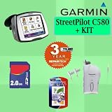 Garmin StreetPilot c580 GPS Navigator + 2GB Accessory Kit w/ 3 Year Extended Warranty