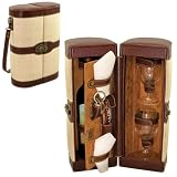 Picnic Time Aruba 1-Bottle Woven Straw/ Leatherette Wine Case w/ Wine Service For 2 (Cabana)