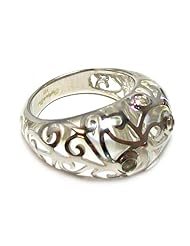 Angelique De Paris Contessa Platinum Rhodium Finish Resin Band Ring in Clear Size 8