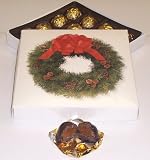 Scott's Cakes 1 Pound Dark Chocolate Covered Caramels in a Wreath Box