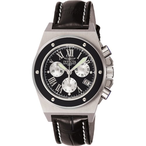 Invicta Men's 3486 II Collection Chronograph Black Leather Watch