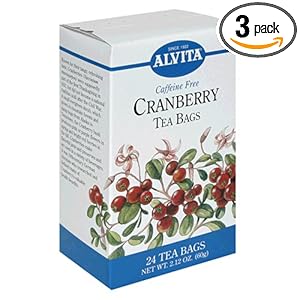 Alvita Tea Bags, Cranberry, Caffeine Free, 24 teas bags, 2.12 Ounce (Pack of 3) picture