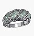 Avon Sterling Silver Green Jade and Marcasite Ring Size 6