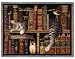 Frederick the Literate Cat by Charles Wysocki Cotton Tapestry Throw Blanket