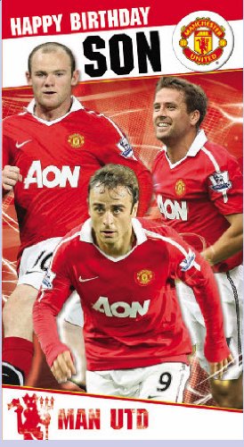Manchester United Happy Birthday Son Card, with Badge