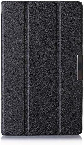 STONG 3in1 Lenovo Tab S8 Case-Black PU Leather Ultra Slim Lightweight Smart-shell Tri-fold Case Cover for Lenovo Tab S8-50 Multi-angle Stand Case Cover Skin for Lenovo Tab S8-50 Folio Case Cover(Silk Pattern)+ Screen Protector + Touch Pen