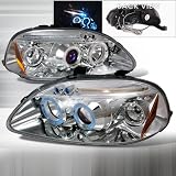 96 97 98 Honda Civic Halo Projector Headlights - Chrome (Pair) by